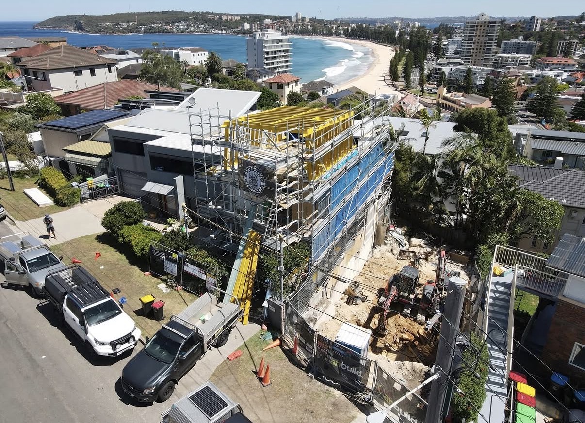 Scaffolding new build near Manly Beach Northern Beaches Sydney